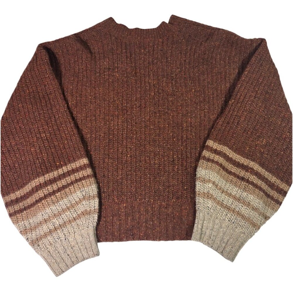 Smartwool Cozy Lodge Striped Boxy Cropped Cardigan Wool Blend Sweater Sz XL - Picture 6 of 6
